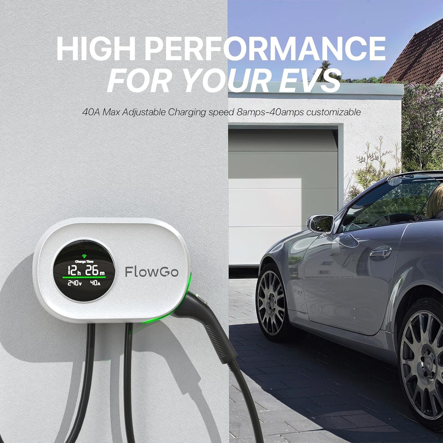 Flowgo Level 2 Smart EV Charger, 240V