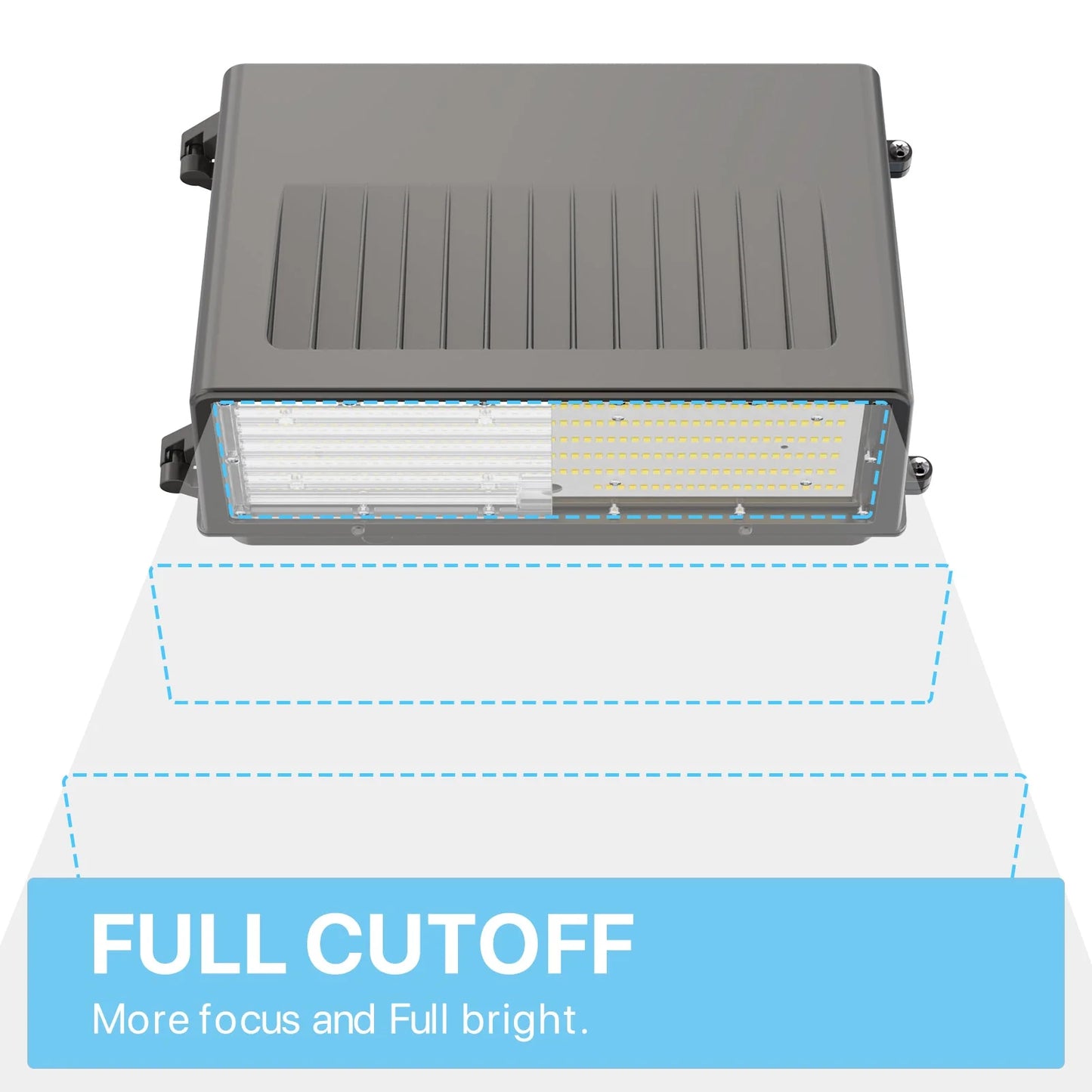 Full Cutoff Wall Pack Lights - WPD Series with Photocell, 13950lumens, Selectable Wattage & CCT, AC 120-277V