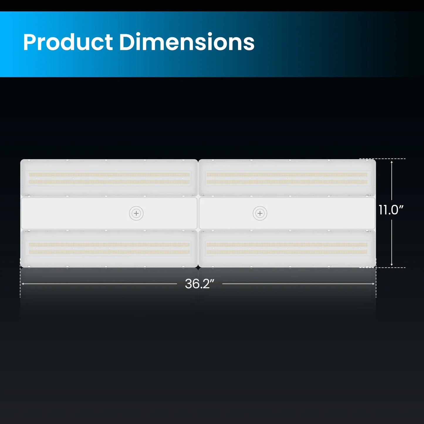 Linear High Bay LED Lights - HPLH02 Series, 61000lumens, Adjustable Wattage & CCT, 347-480V