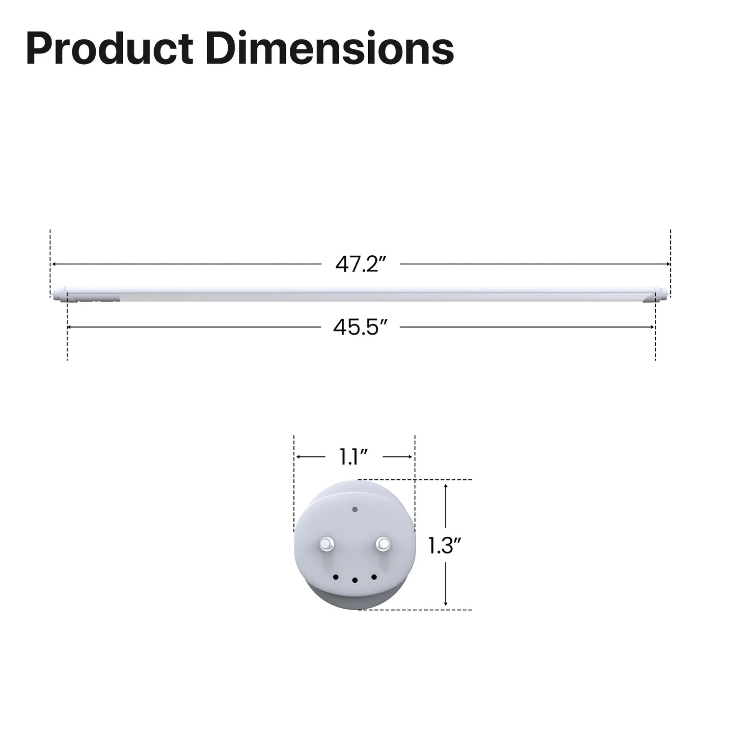 LED T8 Tube Lights - HPTB01 Series, 3050lumens, Adjustable Wattage & CCT, 120-277V