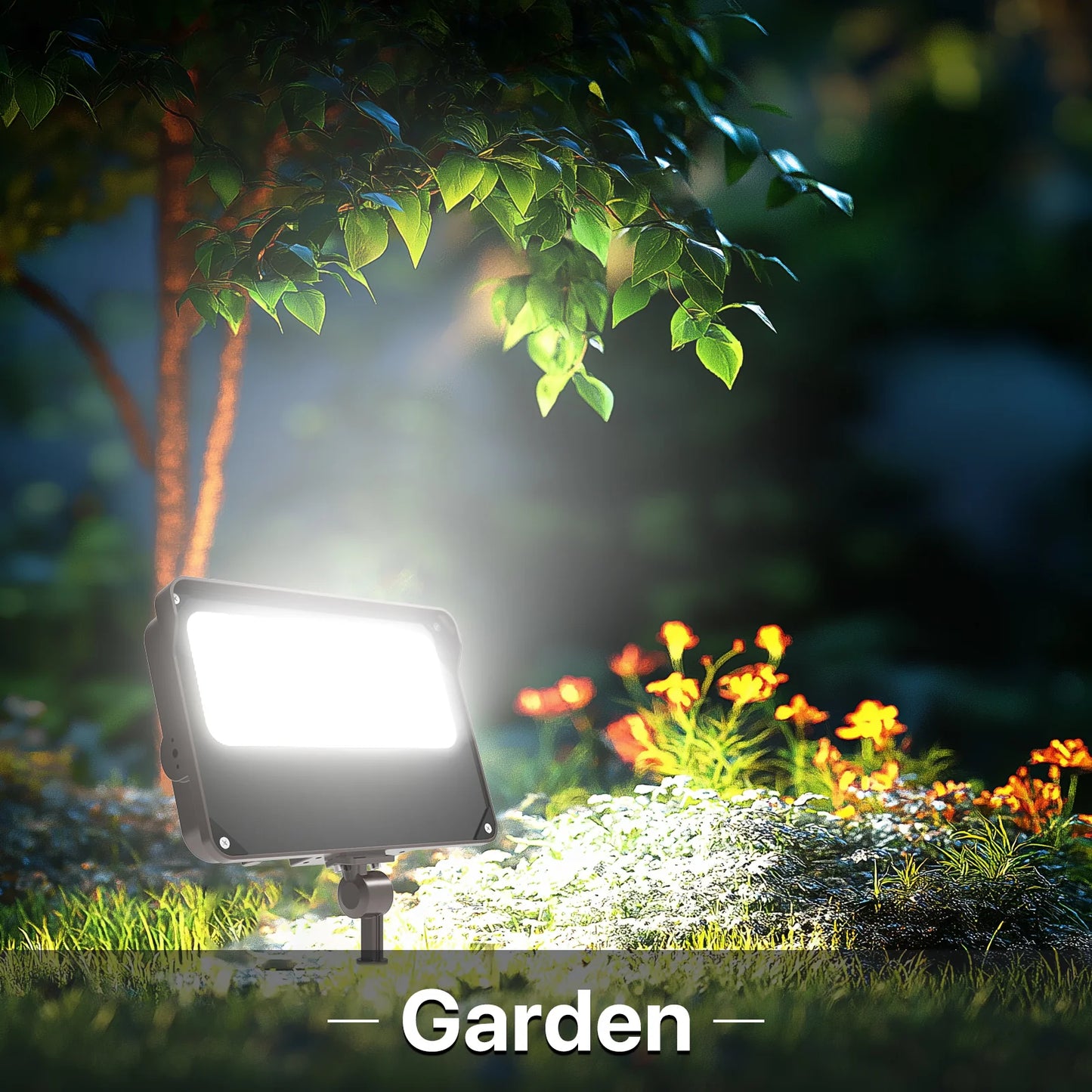 Hyperlite Led Flood Light - Mars Series (Kuncle Mount), 11000lm, 5000K, AC 120V, Optional Dusk-to-Dawn, Without Junction Box