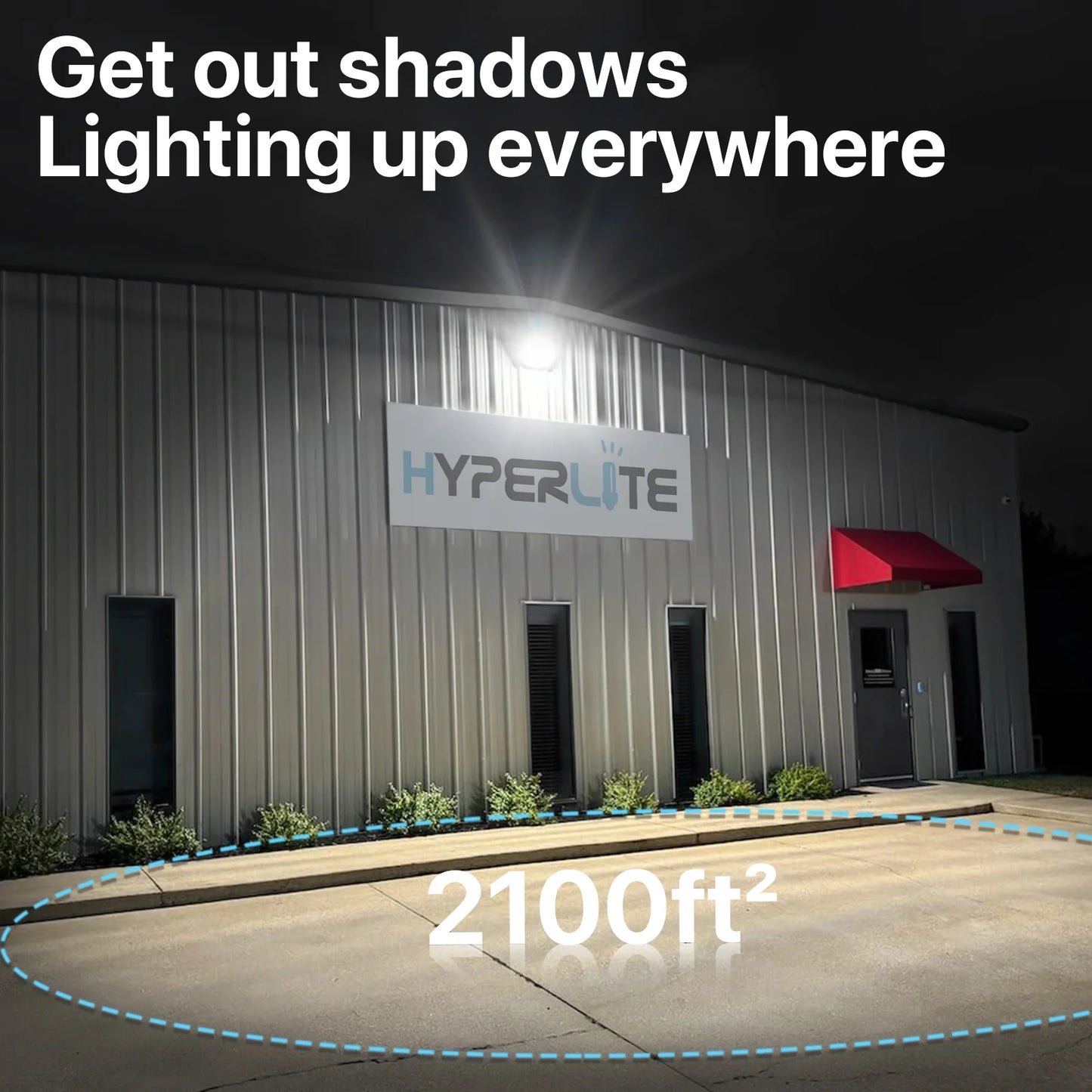 Hyperlite LED Wall Pack Light - HPSA02 Series, 18000lm, 5000K, AC 120-277V, Glass Lens Dusk to Dawn