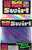 NeeDoh Nice Cube Swirl Sensory Toy with a Super Solid Squish Unique Swirling Color Blend Ages 3 and Up Purple Blue One Cube Per Pack
