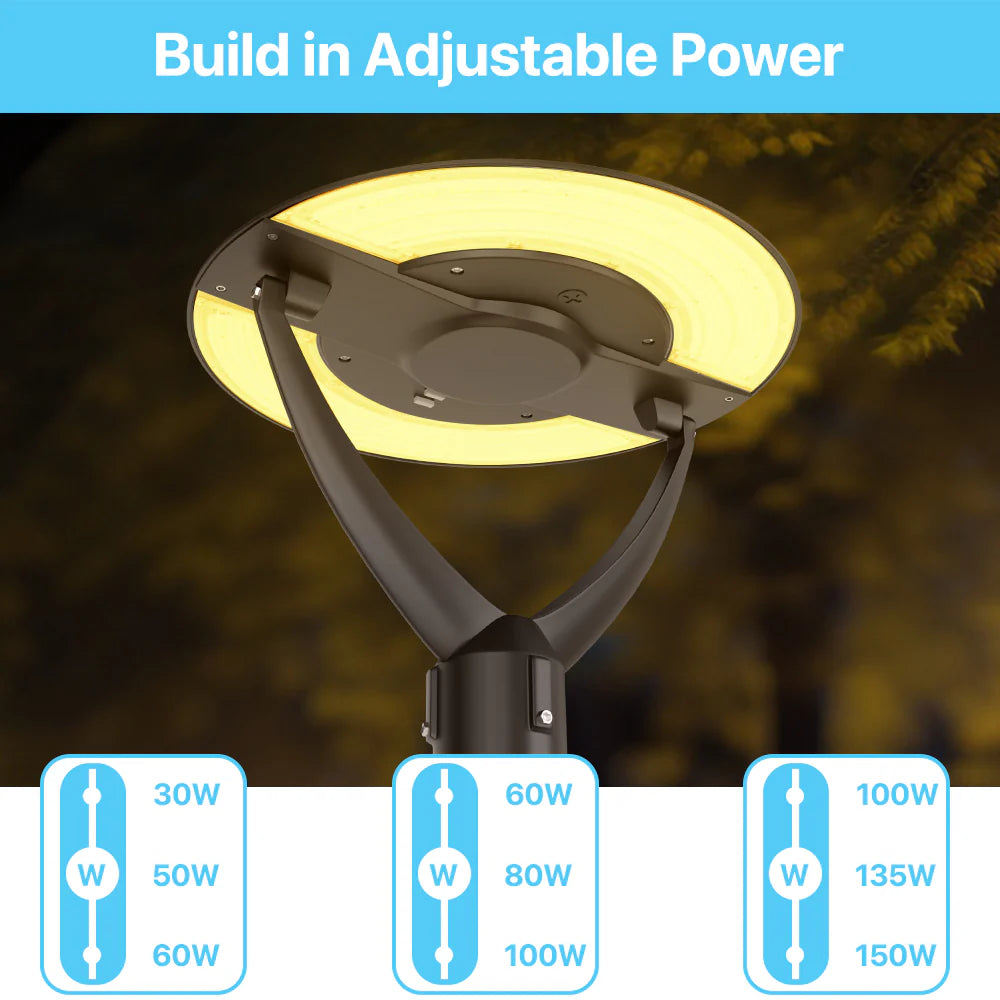 Post Top Lights- TP421 Series 21000lumens, Wattage & CCT Selectable, AC 120-277V