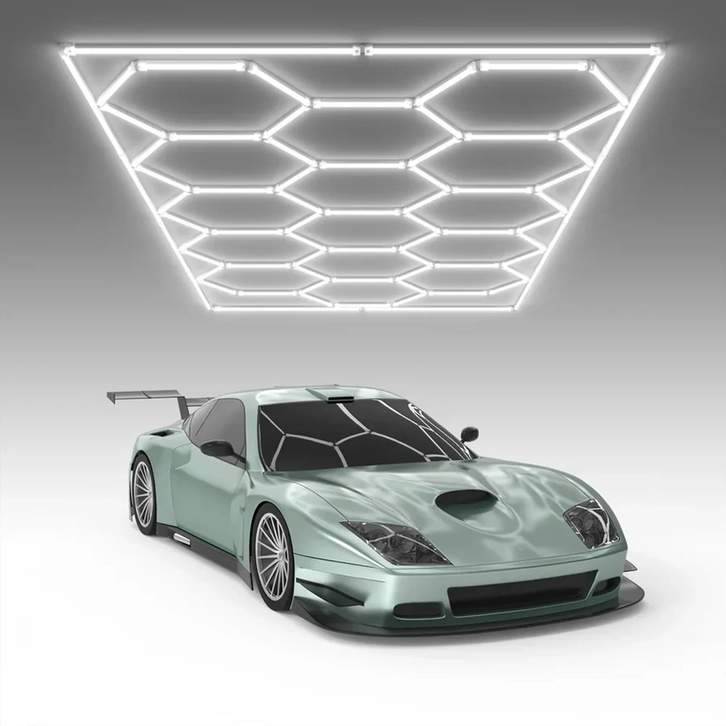 Hyperlite Hexagon Garage Lights Gen 2 - 15 Grid (15.9 x 8 ft)