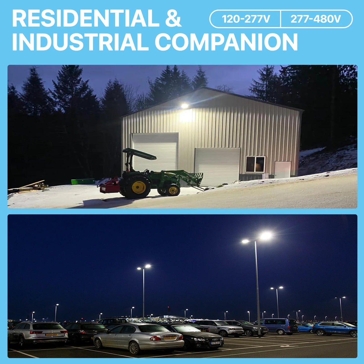 Parking Lot Light - Dark Bronze XALH Series With Shortcap,36000lumens, Selectable Wattage & CCT, AC 120V-277V