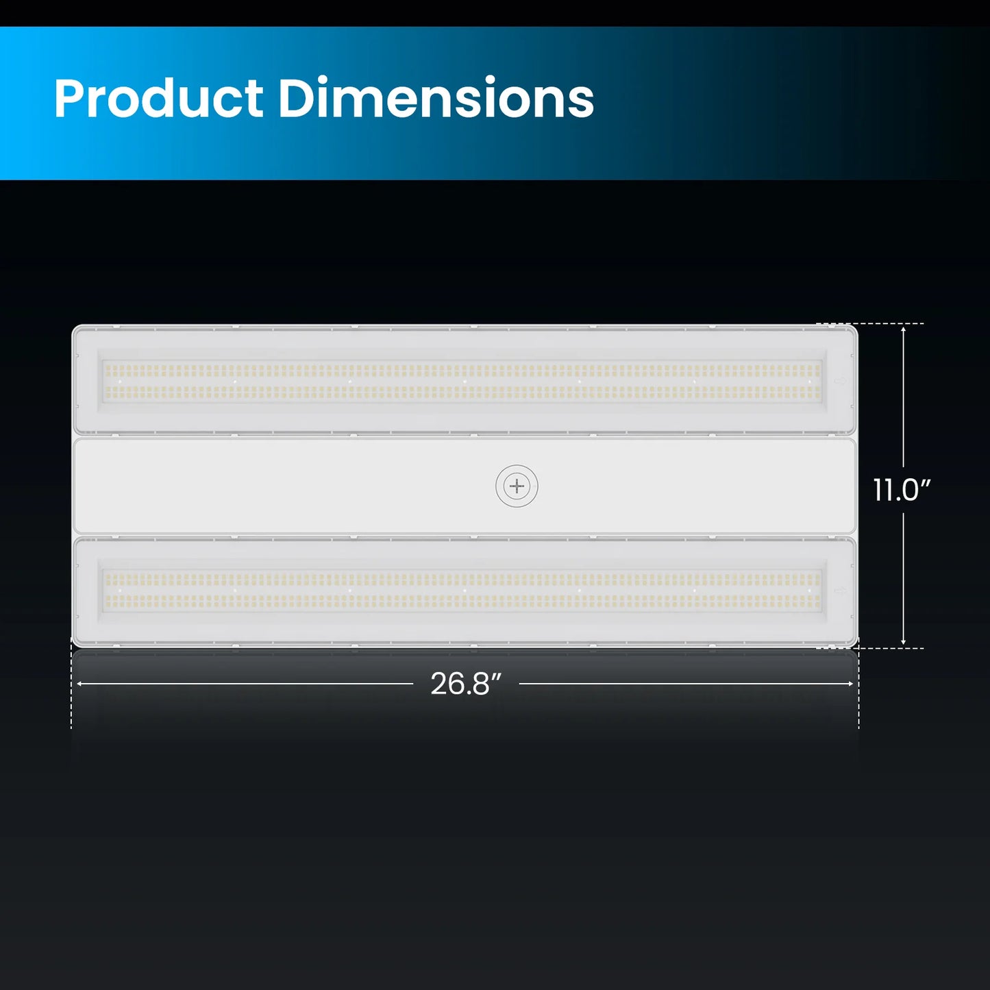 Linear High Bay LED Lights -HPLH02 Series, 36100lumens, Adjustable Wattage & CCT, 347-480V