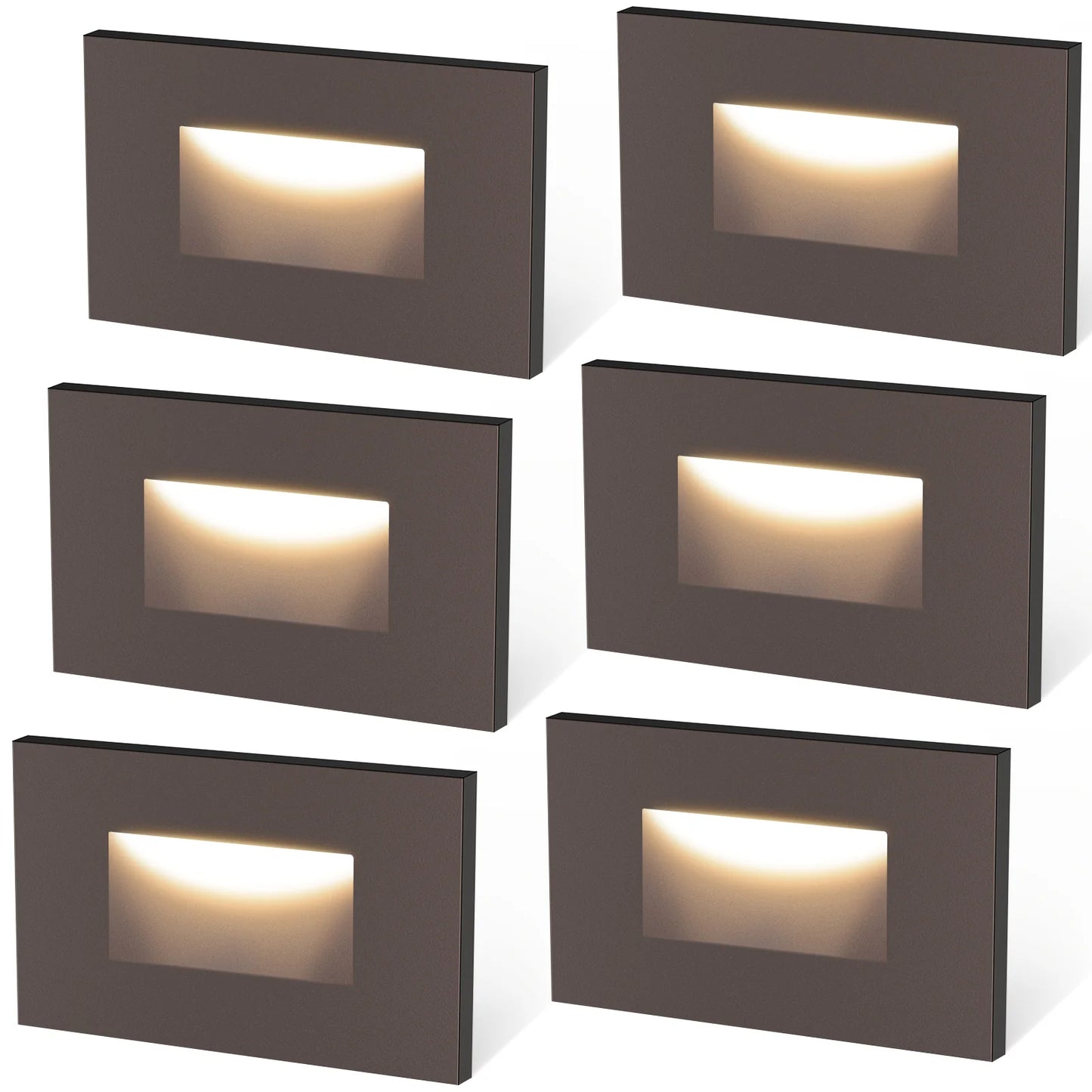 Glitgate 5CCT Step Lights, 6 Pack , 50lumens, 120V ONLY, CCT Selectable