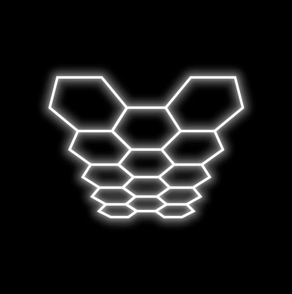 Hyperlite Hexagon Garage Lights Gen 2 - 14 Grid (12.5 x 7.3 ft)