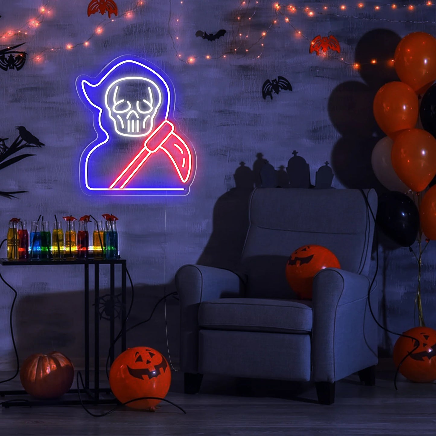 Grim LED Neon Sign Light
