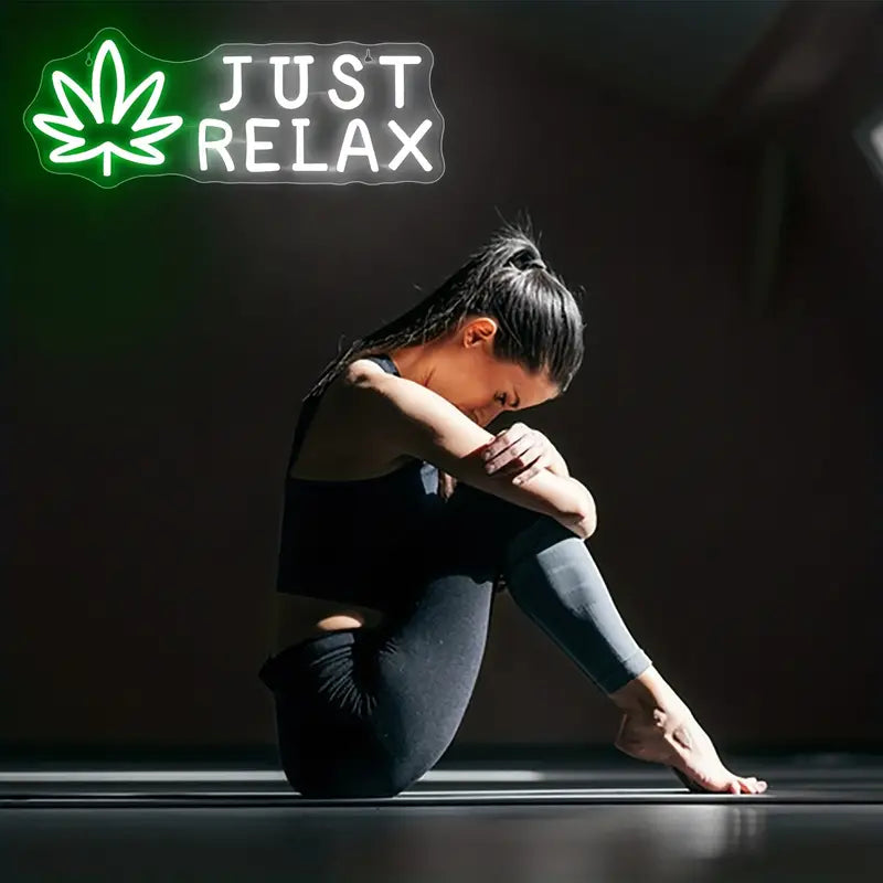 Just Relax with Leaf Neon Sign Light