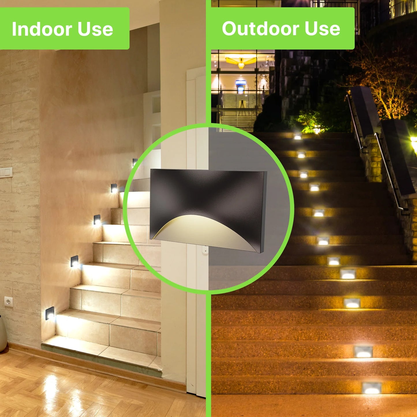 Glitgate 5CCT LED Step Lights, 6 Pack ,45lumens, CCT Selectable, 120V Only