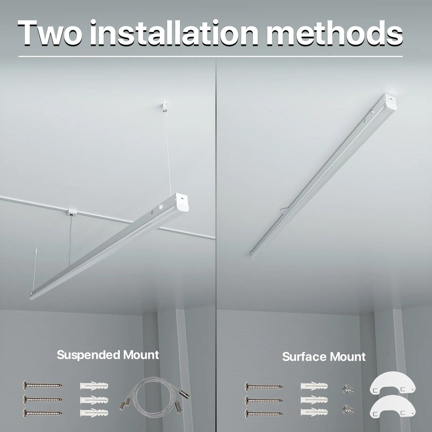 Hyperlite 8FT LED Linear Strip Light Fixture, 10400lumens, Selectable Wattage & CCT, AC 120-277V
