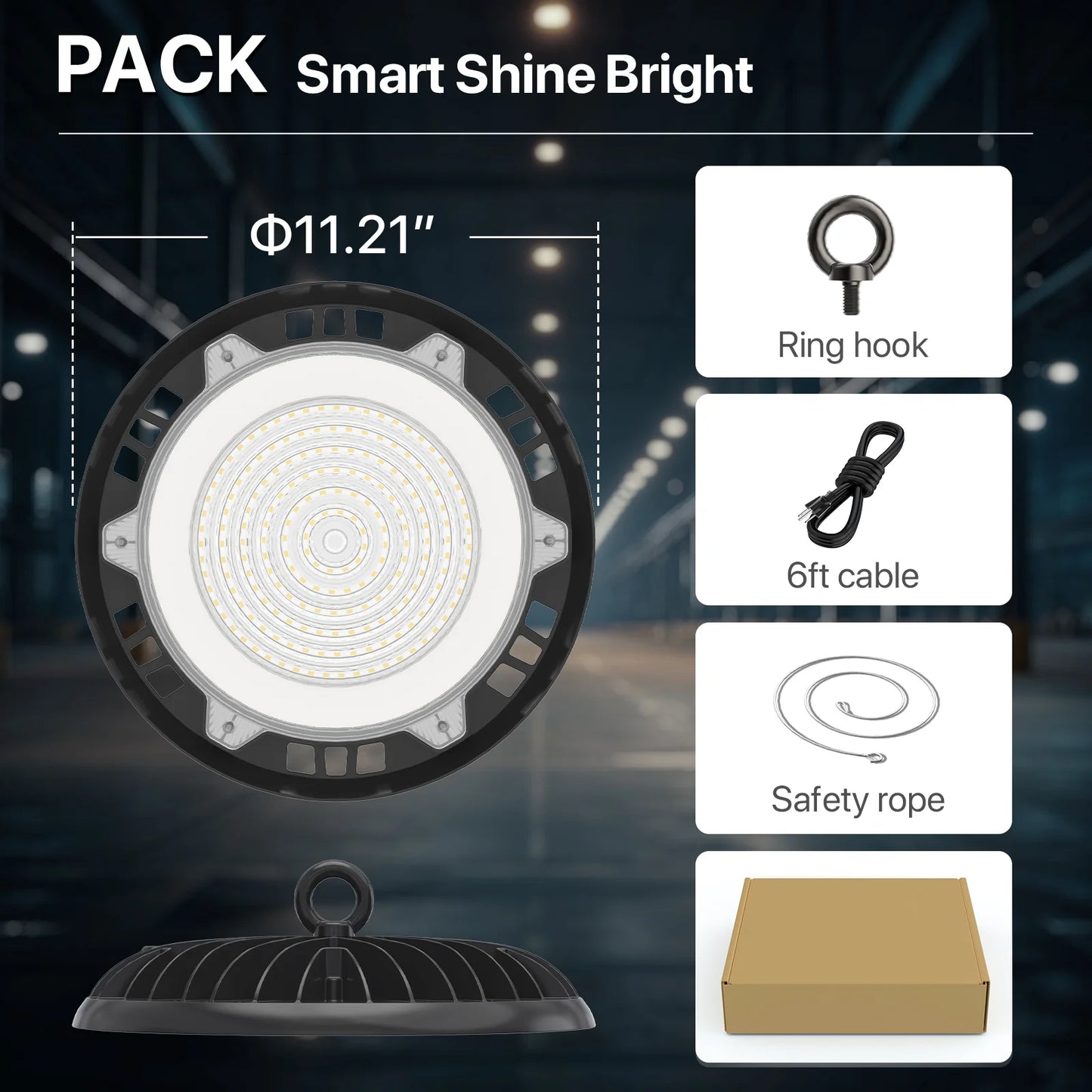 Hyperlite LED High Bay Light - BP Series, 18000lumens, 5000K, 120V ONLY