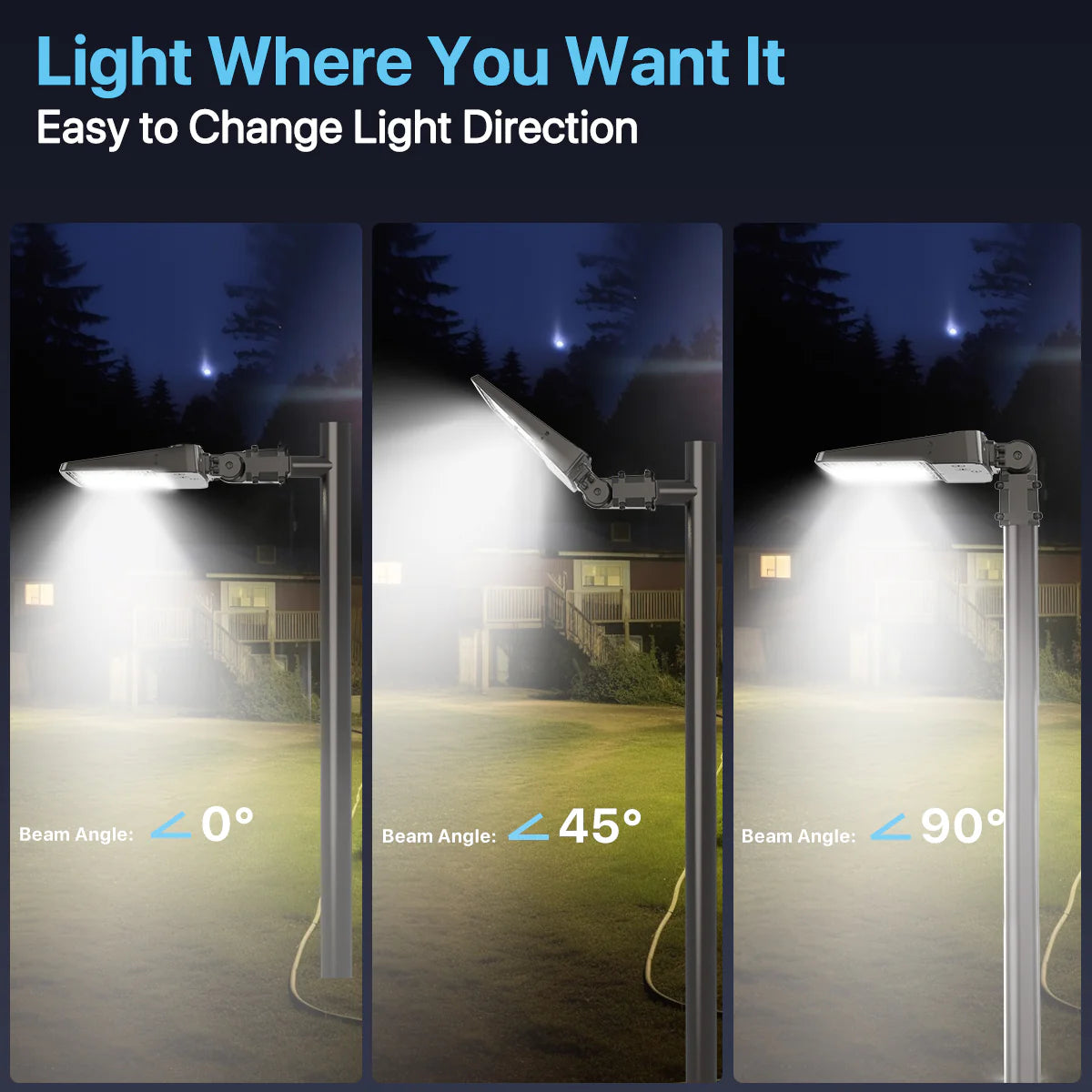 Hyperlite LED Parking Lot Light - Zeus Series, 45000lumens, 5000K, 120-277V, Dusk to Dawn