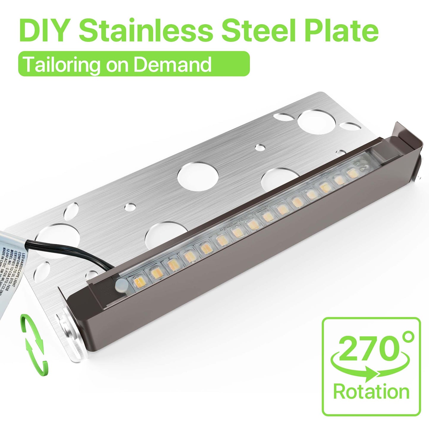 Glitgate 3CCT LED Hardscape Lighting, 8 Pack, 300lumens, AC/DC 12-24V.