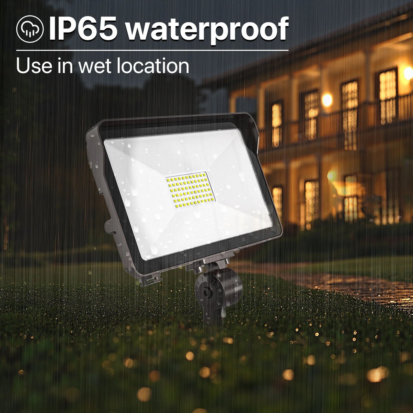 Hyperlite Led Flood Light - Mars Series (Knucle Mount) 2 Pack, 5500lumens, 5000K, AC 120V With Junction Box