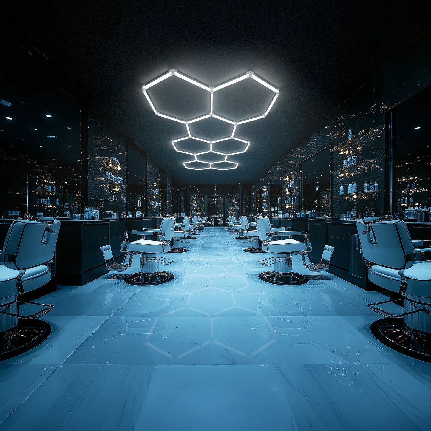 Hyperlite Hexagon Garage Lights Gen 2 - 8 Grid (11.6 x 5.1 ft) Long