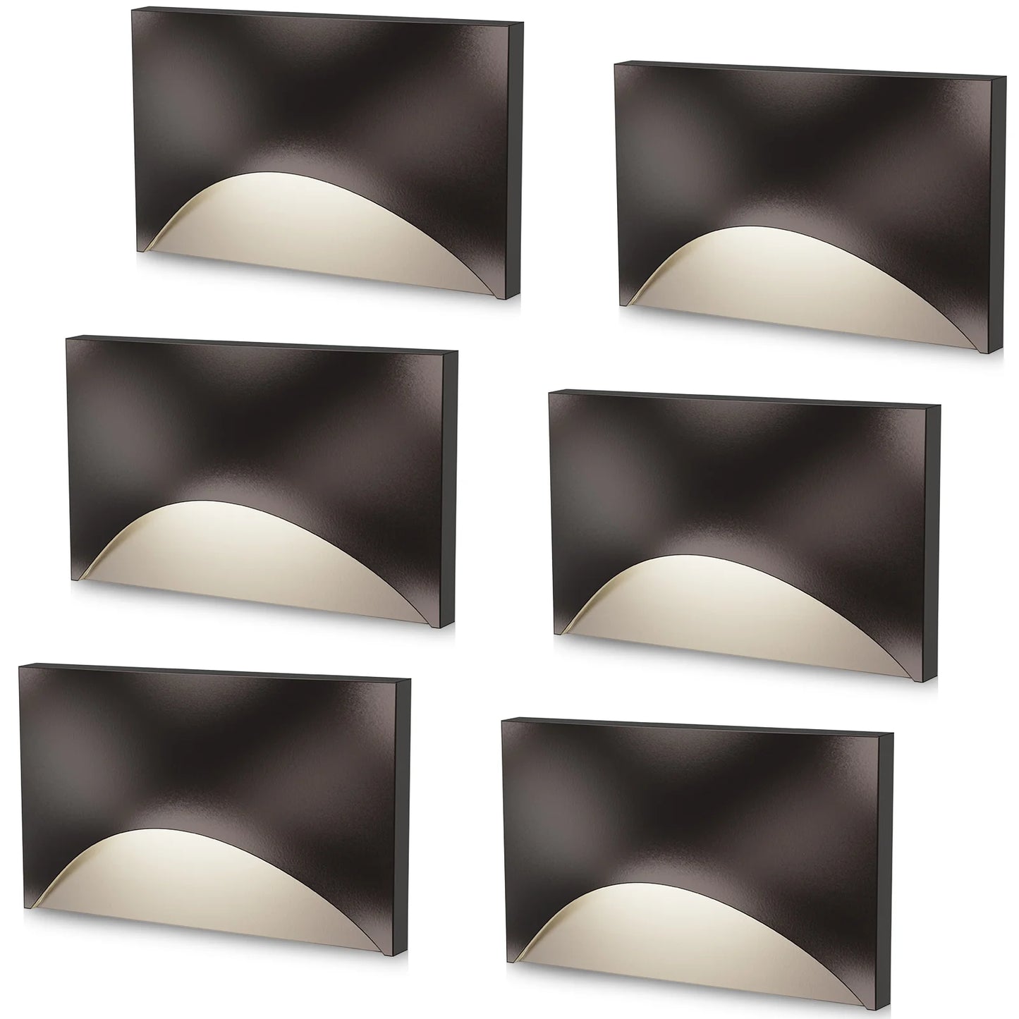 Glitgate 5CCT LED Step Lights, 6 Pack ,45lumens, CCT Selectable, 120V Only