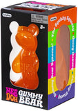 NeeDoh Gummy Bear Sensory Fidget Toy with Jelly Like Filling 35 Tall Orange Pack of 1