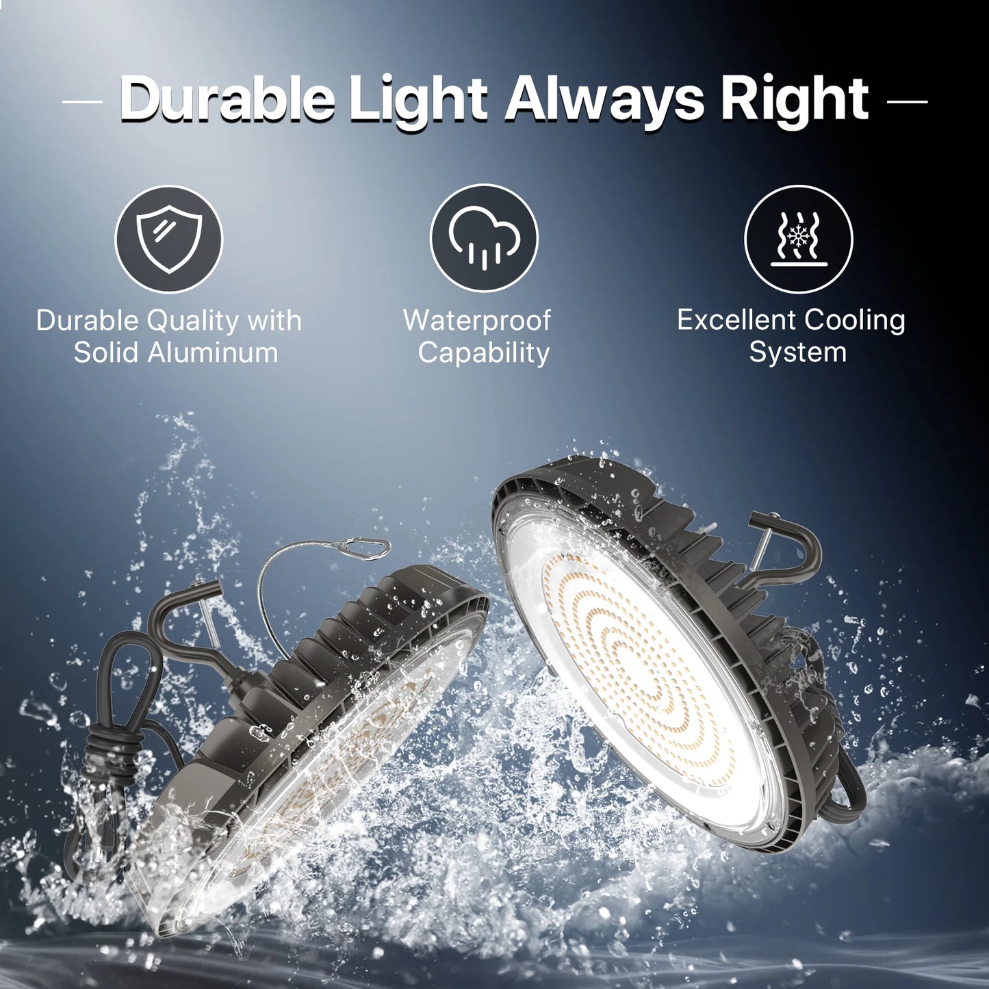 Hyperlite High Bay Light - Saturn Series - 150W 21000lumens, 6000K, 120V ONLY
