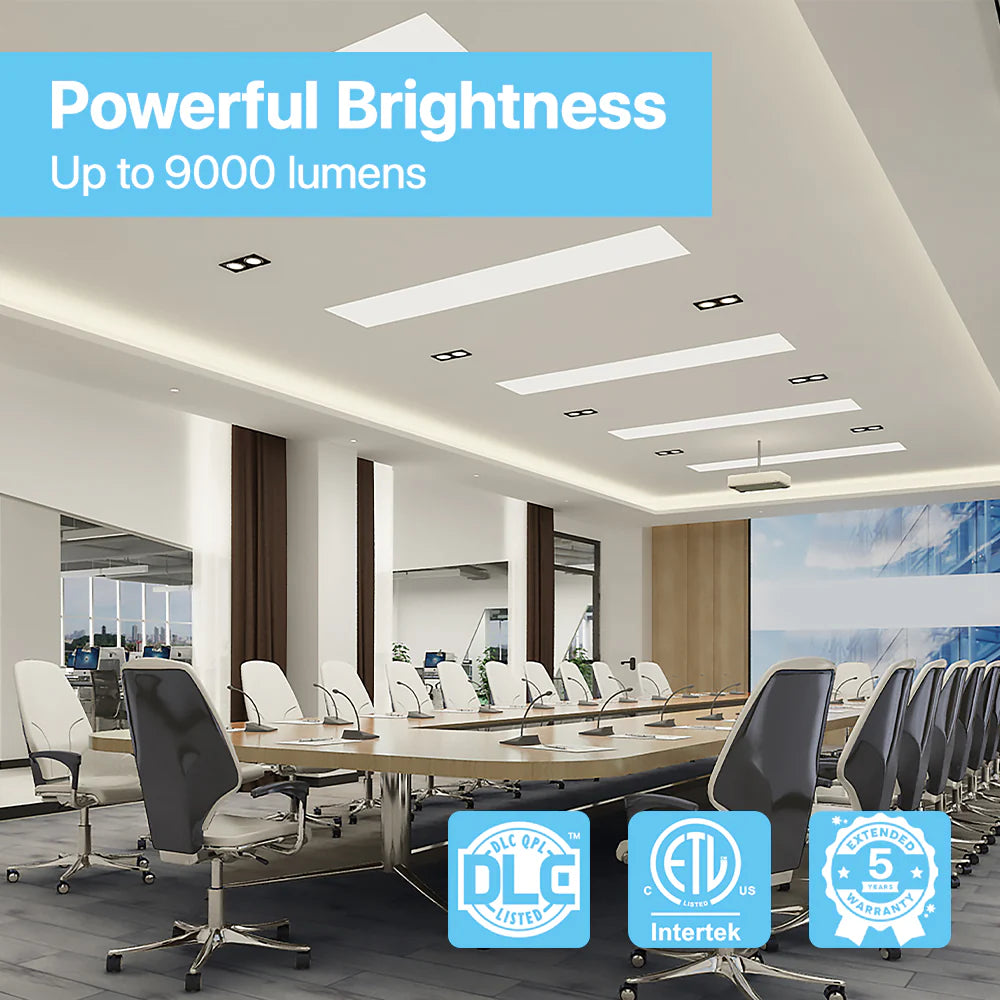 Recessed Mount Panel Light - BPL Series 4 Pack, 9000lumens, Selectable Wattage & CCT, AC 120-277V