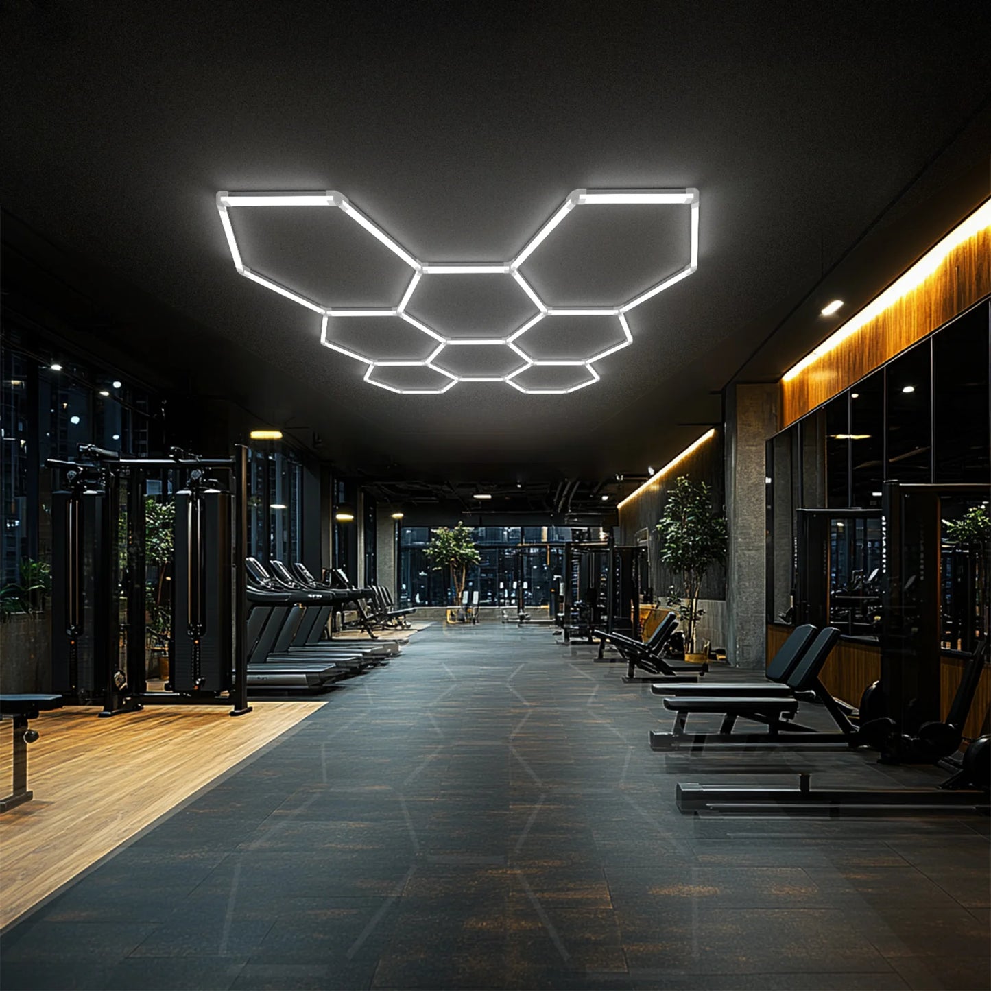 Hyperlite Hexagon Garage Lights Gen 2 - 8 Grid (7.6 x 7.3 ft)