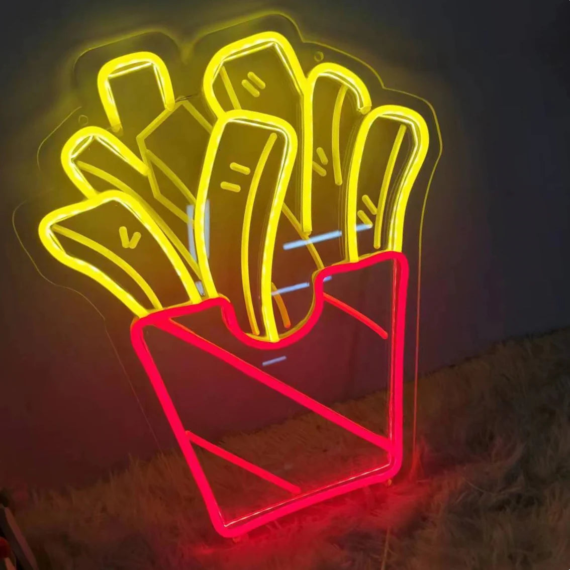 French Fries LED Neon Sign Light