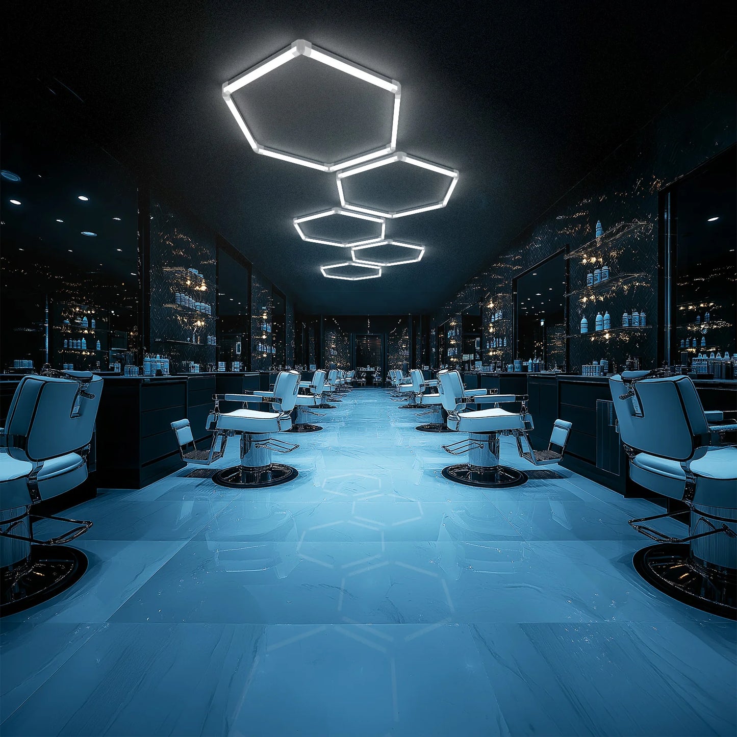 Hyperlite Hexagon Garage Lights Gen 2 - 5 Grid (12.4 x 4 ft)
