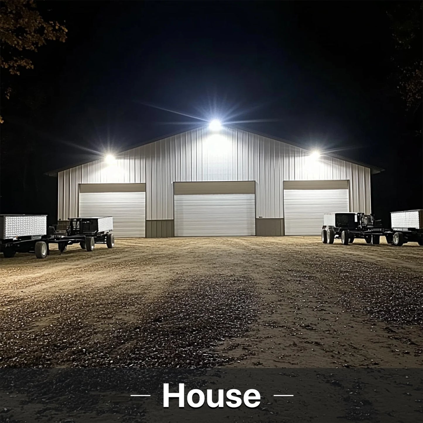 Hyperlite Led Flood Light with Photocell - Mars Series 2 Pack (U Bracket) - 18000lumens, 5000K, AC 120V Only