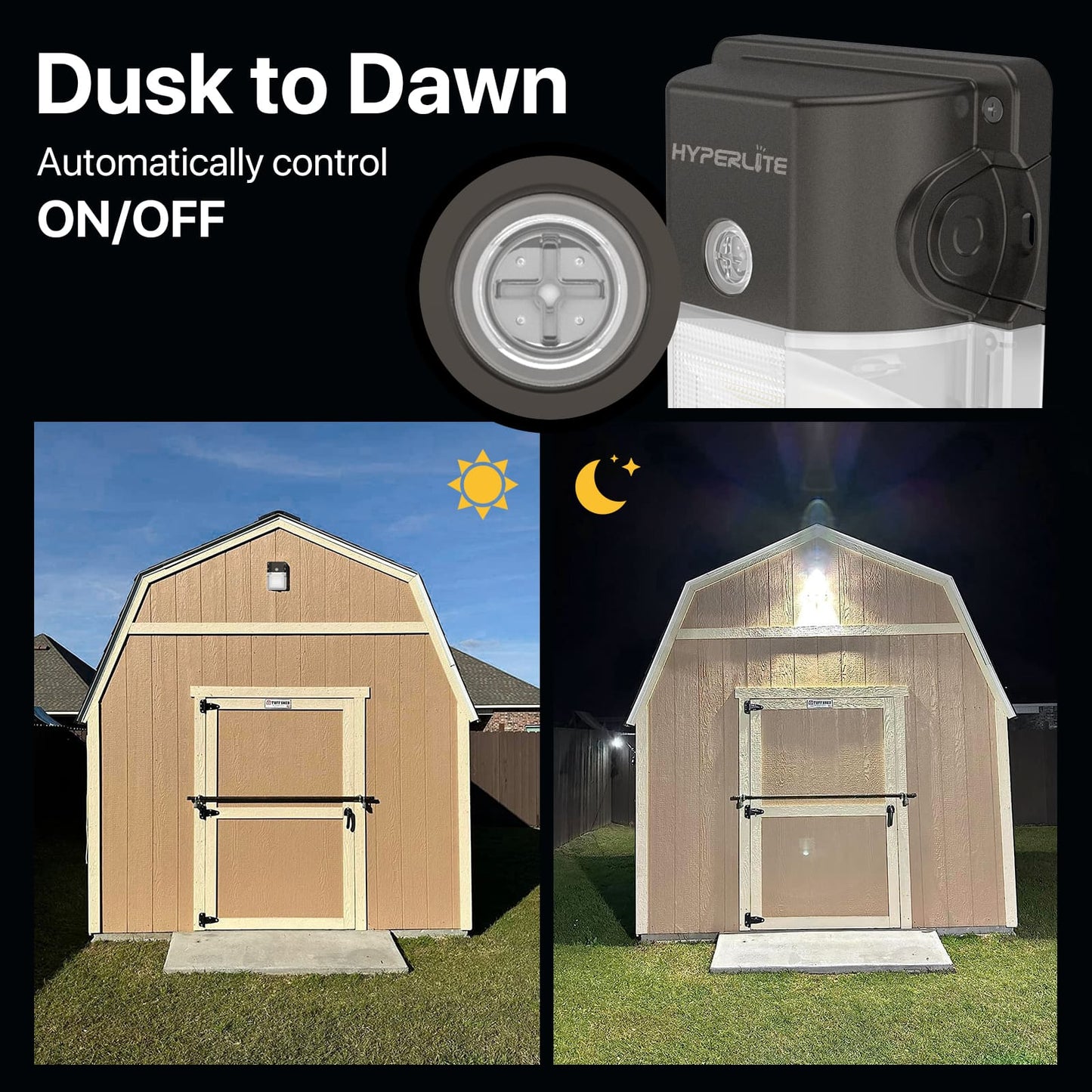 LED Mini Wall Pack Light with Photocell, 3600 lumens, 5000K, AC 120V