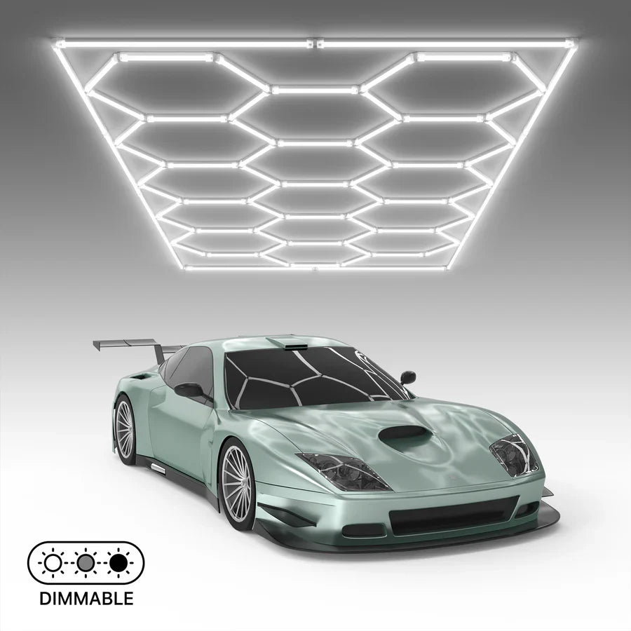 Hyperlite Hexagon Garage Lights Gen 2 - 15 Grid (15.9 x 8 ft)