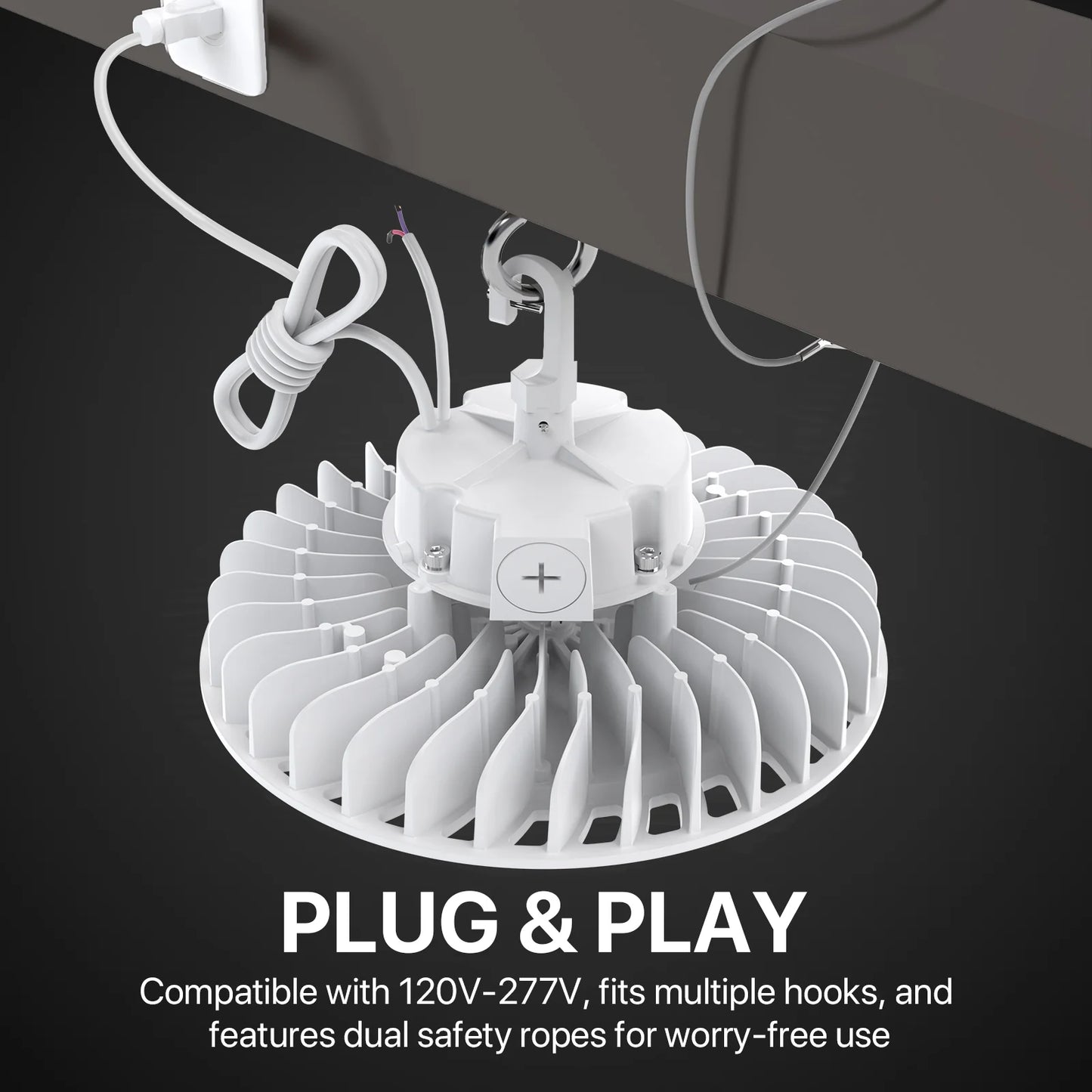 Hyperlite LED High Bay Light - White Hero Series, 14500lumens, Selectable Wattage & CCT, AC 120-277V