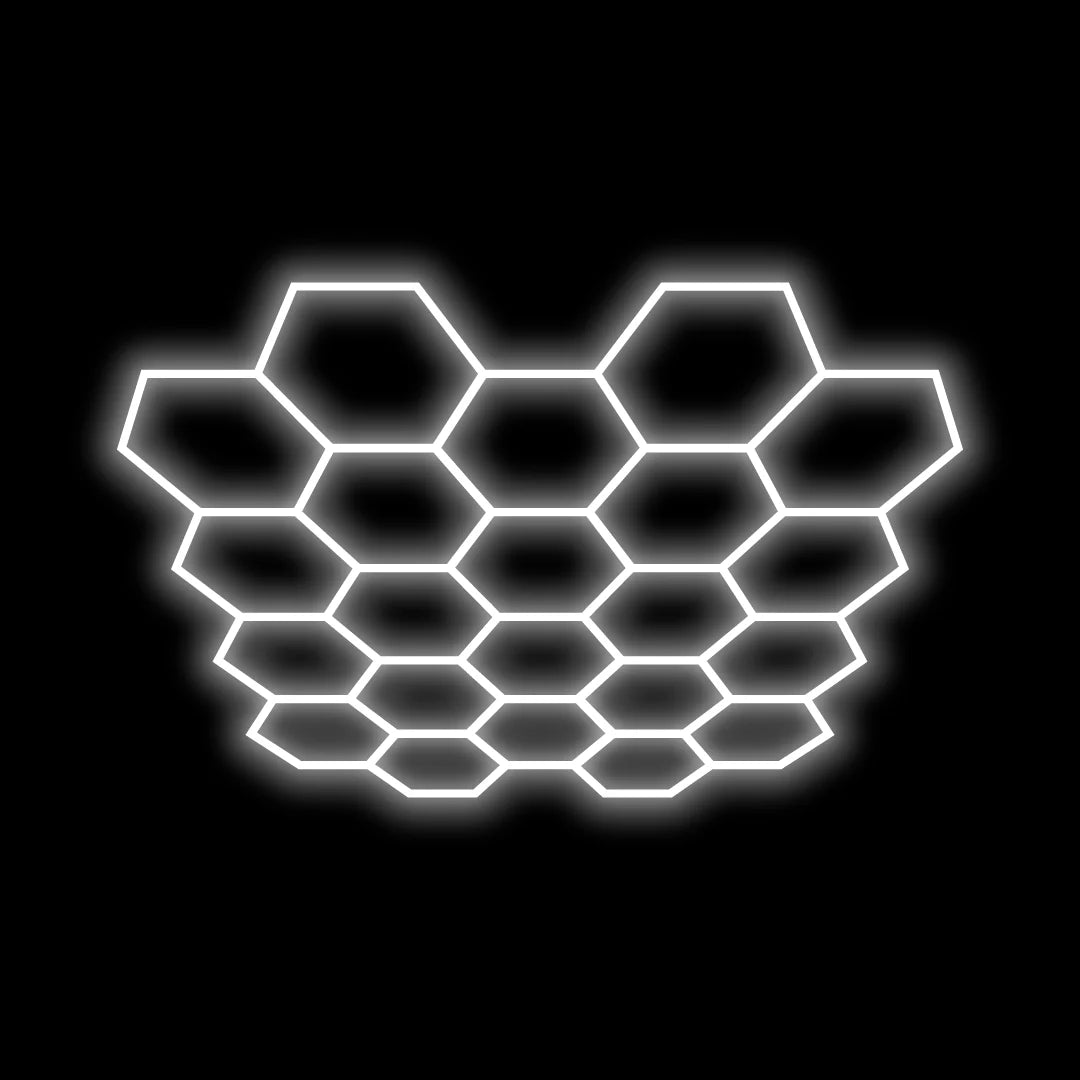 Hyperlite Hexagon Garage Lights Gen 2 - 22 Grid (12.5 x 11.6 ft)