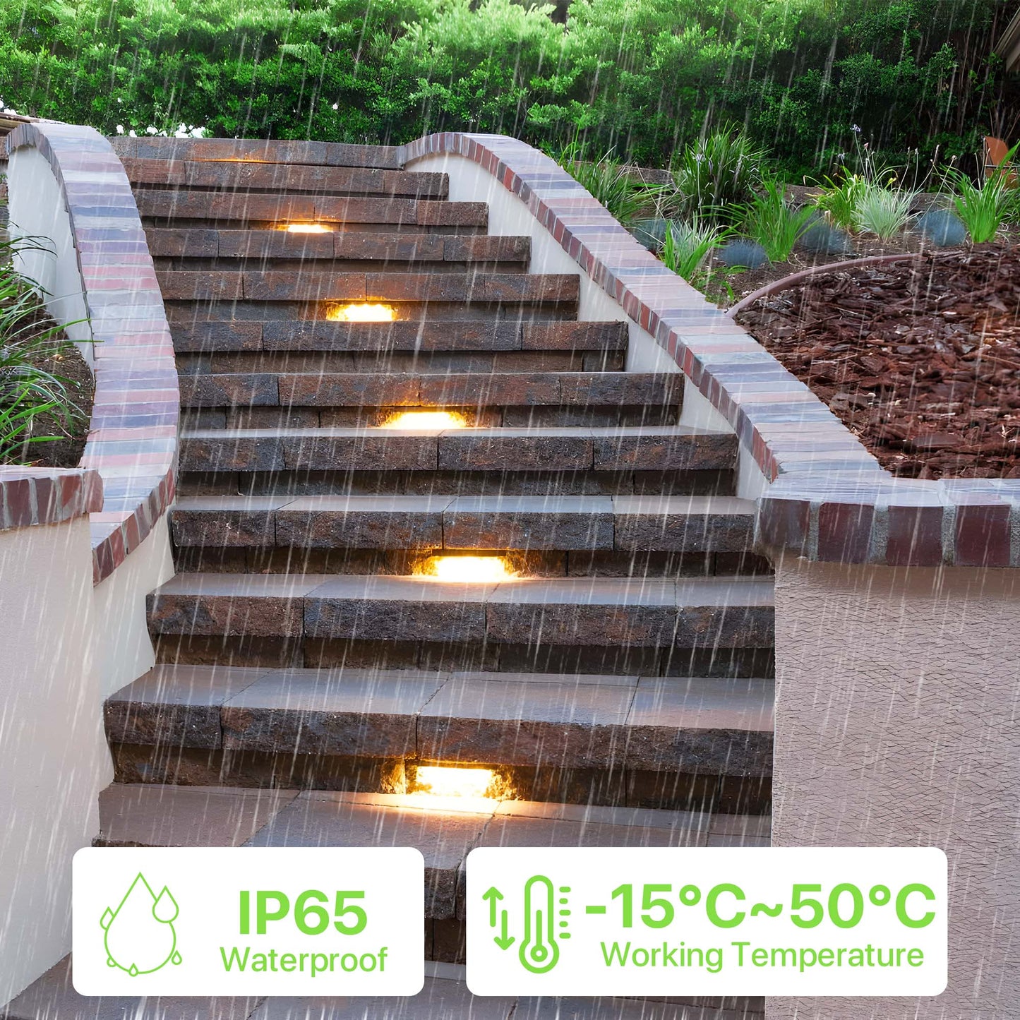 Glitgate 3CCT LED Hardscape Lighting, 8 Pack, 300lumens, AC/DC 12-24V.