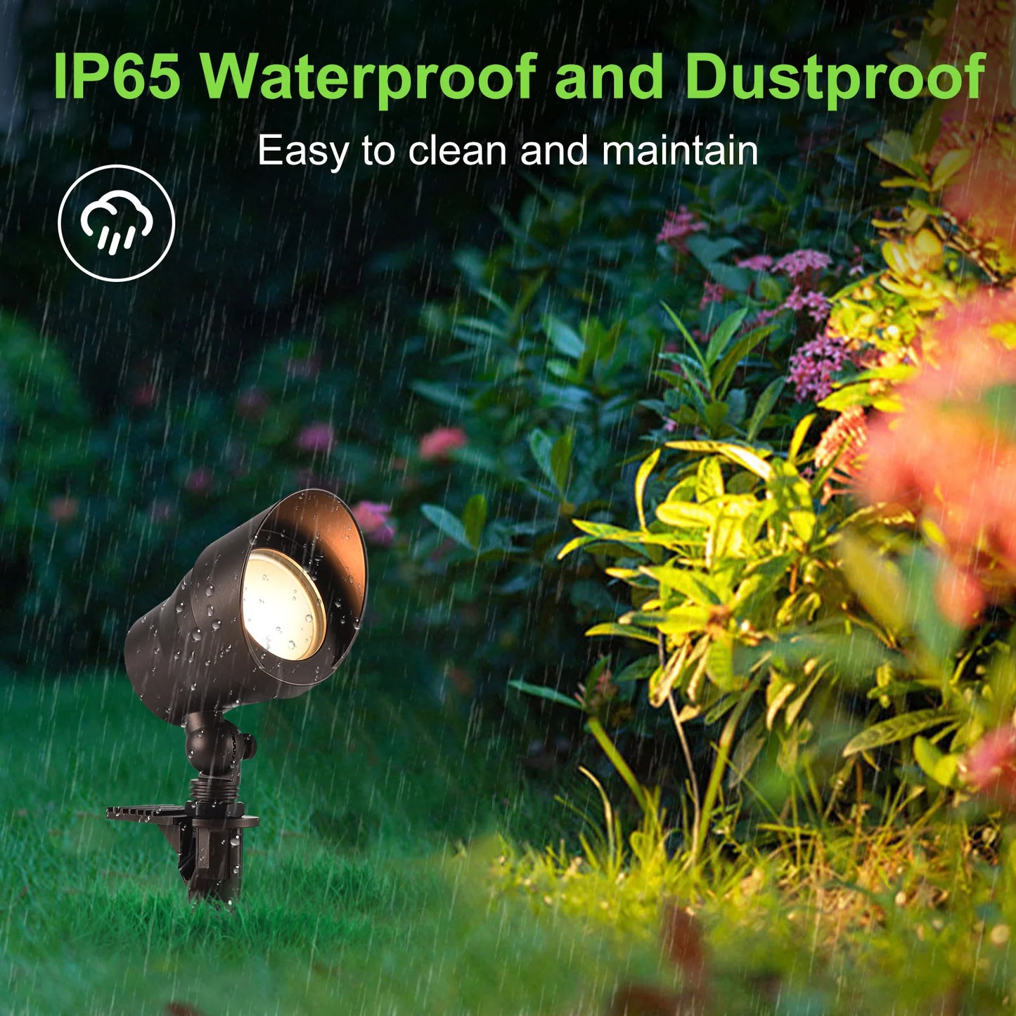Glitgate 3CCT Landscape Spotlight 250lumens, CCT Selectable, AC/DC 12-24VLow Voltage, 6 Pack