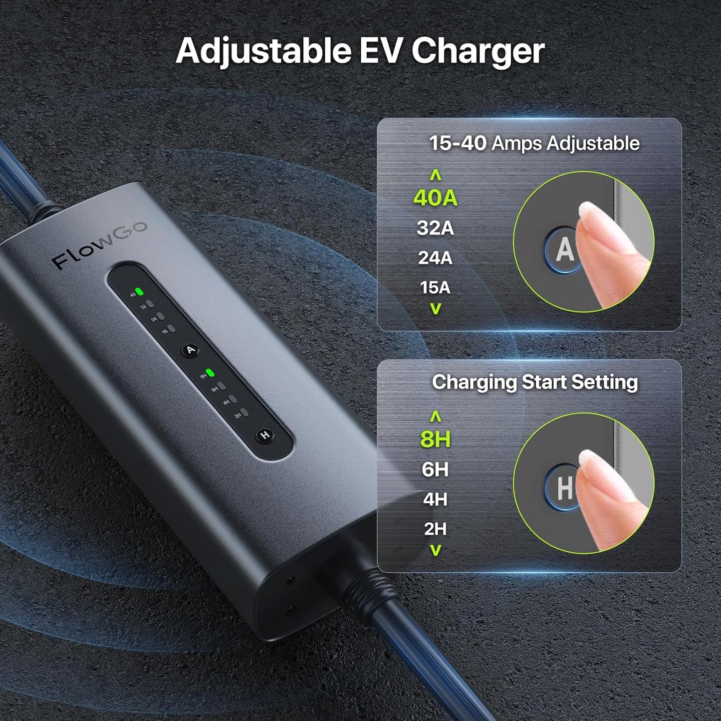 Flowgo 40A Level 2 Tesla Charger (NACS) – 240V