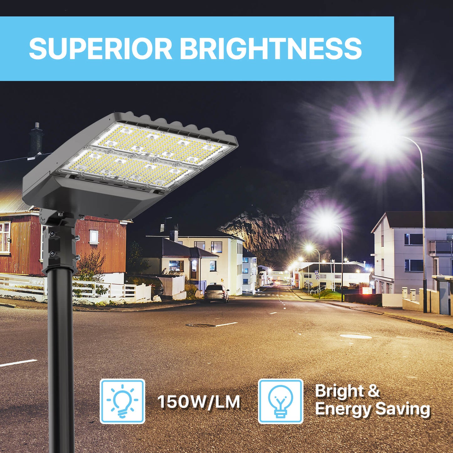 Parking Lot Light - Dark Bronze XALH Series With Shortcap,36000lumens, Selectable Wattage & CCT, AC 120V-277V