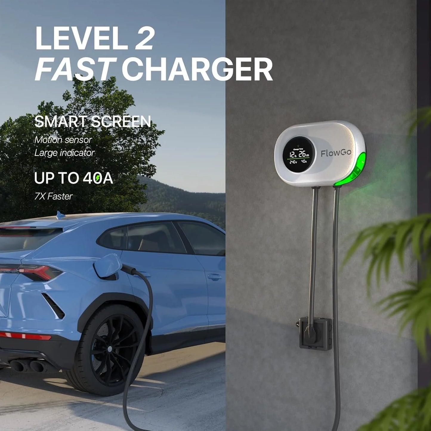 Flowgo Level 2 Smart EV Charger, 240V
