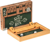 Shut the Box Family Game of Strategy and Chance Includes Collectible Wooden Game Box Felt Bottom Rounded Dice and Detailed Instructions Ages 6 and Up
