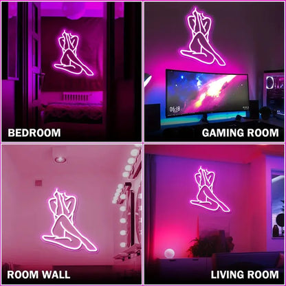 Sitting Sexy Lady Neon Sign Light