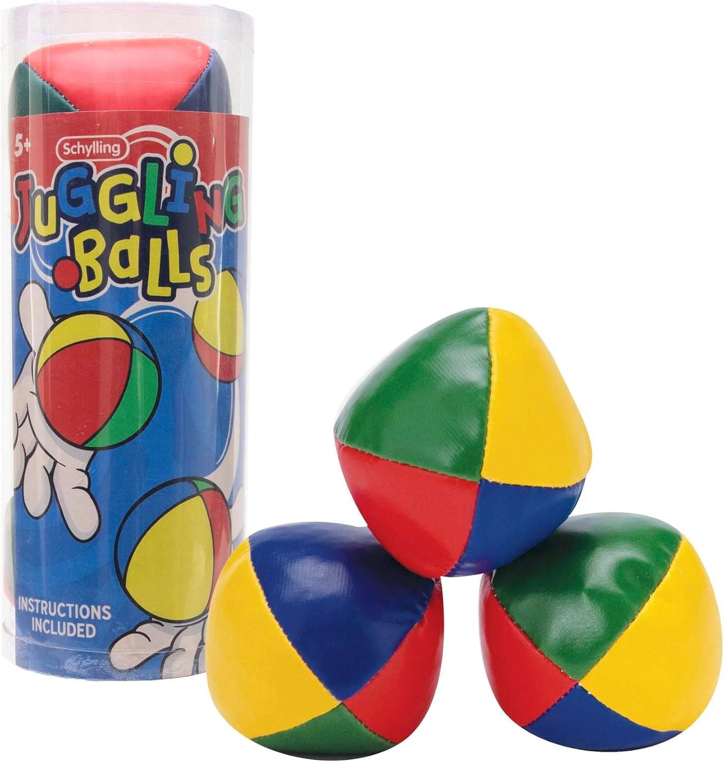 Classic Juggling Balls Colorful Vinyl Toss and Catch Balls with Bead Filling Includes 3 Balls and Instructions Ages 5 and Up Three Piece Set