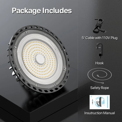 HYPERLITE UFO LED High Bay Light - EC Series, AC 120V, Up to 35700lm, ETL Listed