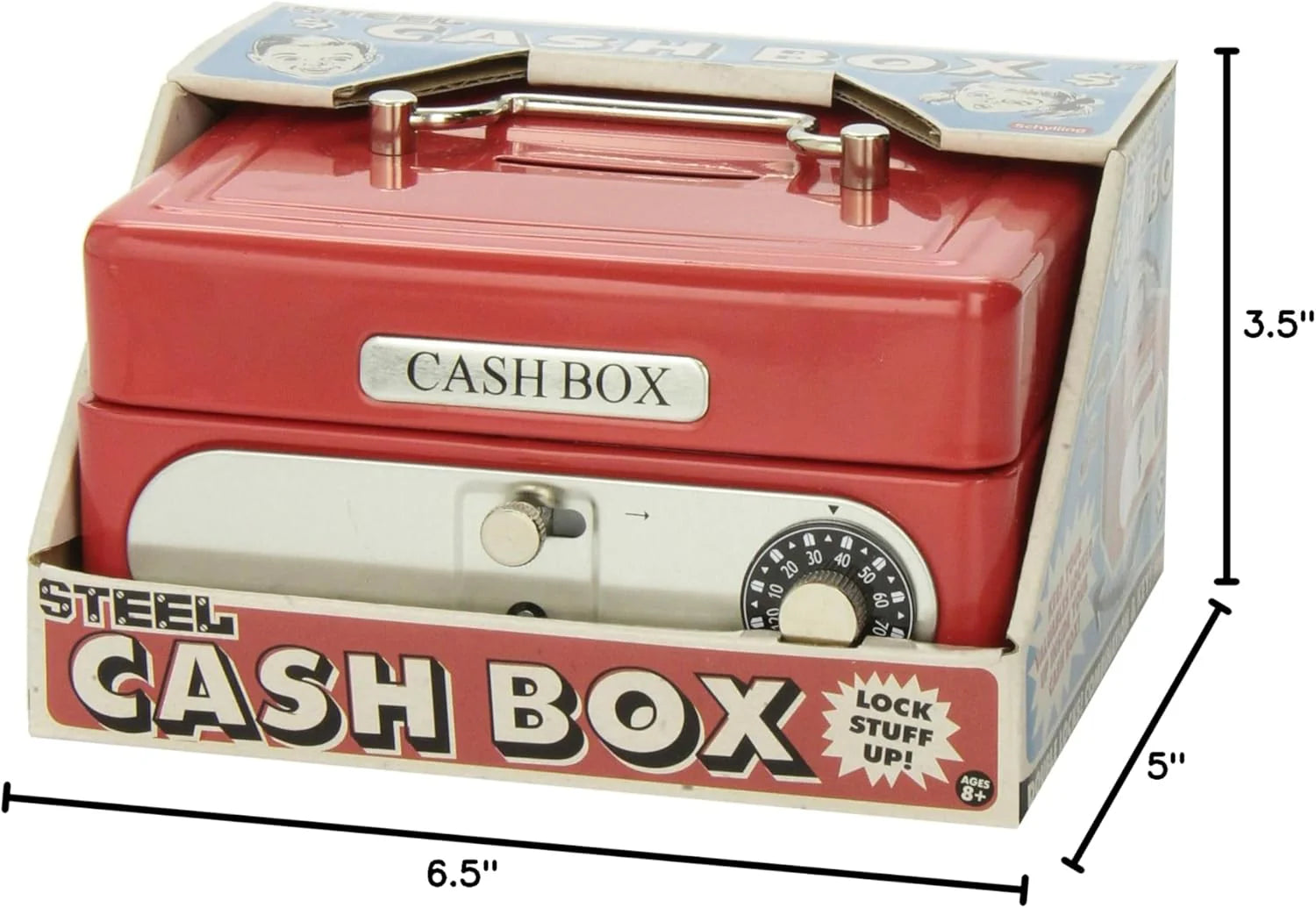 Locking Cash Box Red 1 EA