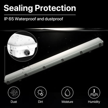 LED Vapor Tight Light - Capsule series, 7800lumens, 5000K, AC 100-277V