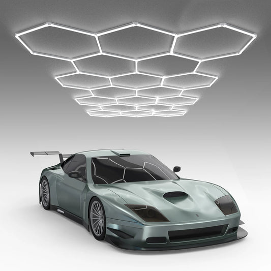 Hyperlite Hexagon Garage Lights  Gen 2 - 18 Grid (15.9 x 7.6 ft)