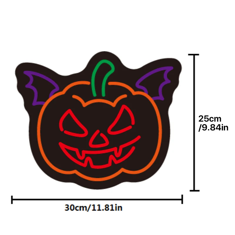 Devil Pumpkin LED Neon Sign Light