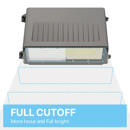 Full Cutoff Wall Pack Lights - WPD Series with Photocell,18750lumens, Selectable Wattage & CCT, AC 120-277V