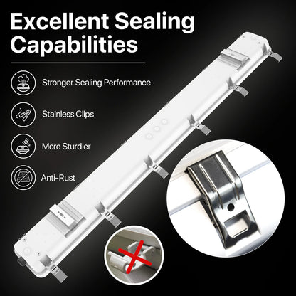 LED Vapor Tight Light - Capsule series, 7800lumens, 5000K, AC 100-277V