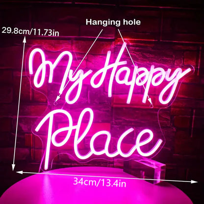 My Happy Place Neon Sign Light